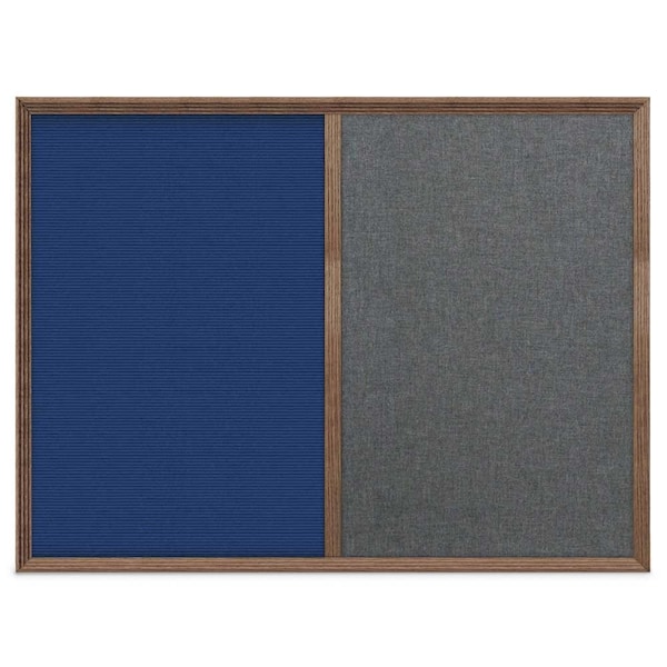 Enclosed Corkboard, 1 Door, 72"x36", 4" Fra, UV3425-SATIN-MEDGRY